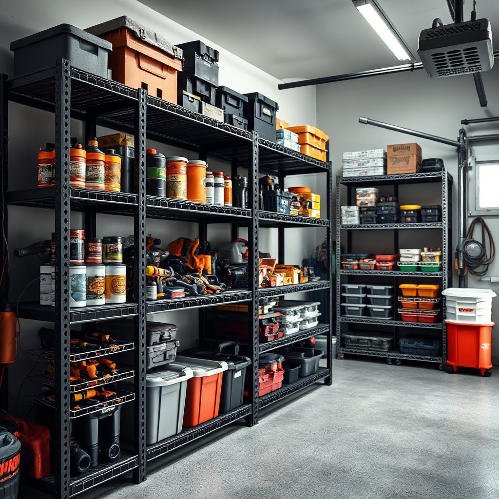 garage shelving in action