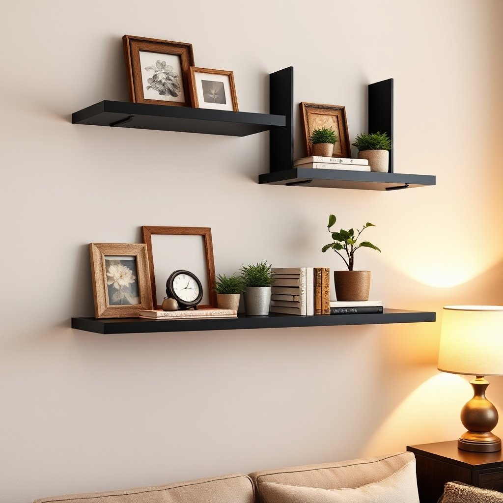 floating shelves in action