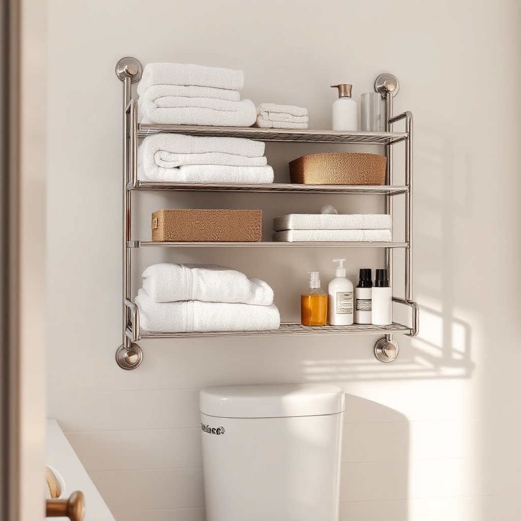 bathroom shelf in action